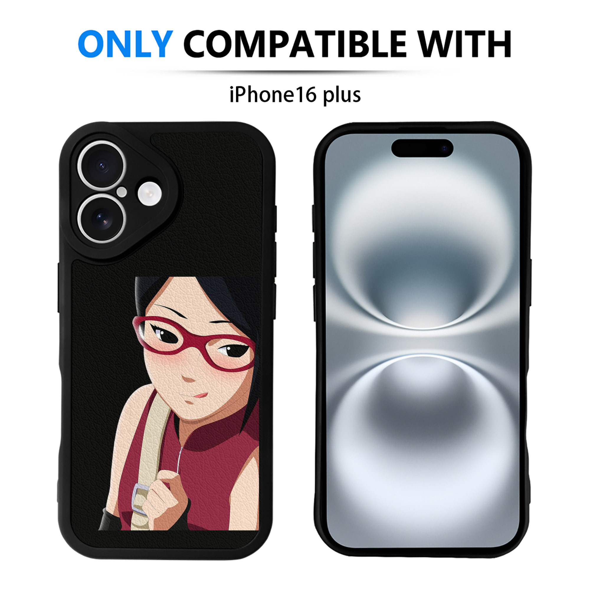 （画像用） NARUTO -ナルト- うちは サラダ Uchiha Sarada 【iPhone 16シリーズ対応】シリコンスマホケース（レザー調） 材質：シリコン